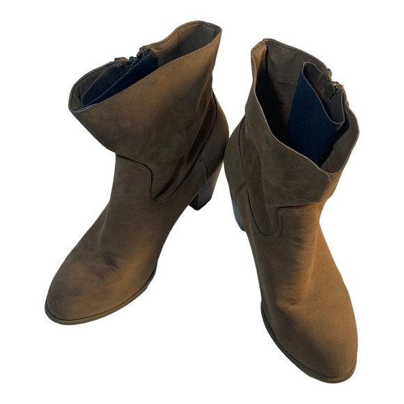 Rampage Leather Frankey Tan Zip Up Booties With Fringe Size 9 - Picture 7 of 11